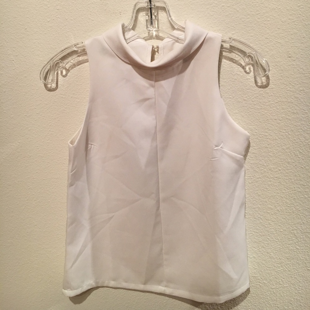 Galmorous Petite White Mock Turtleneck Blouse