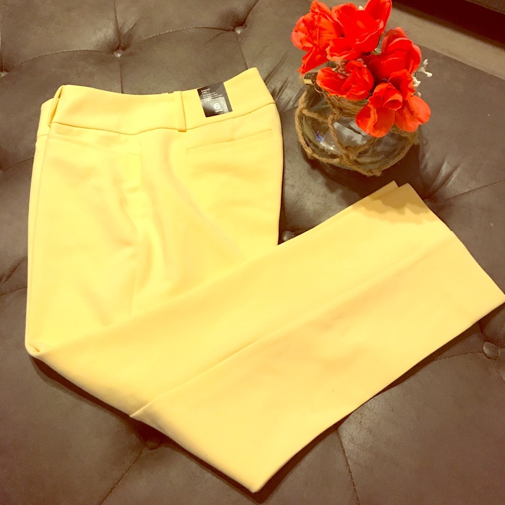 NWT The Limited 6P Ankle Fit Yellow Slacks