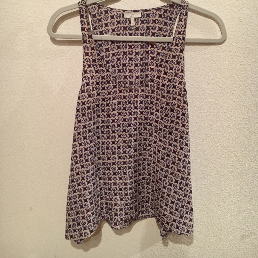 Joie Blue And Red Patterned Tank