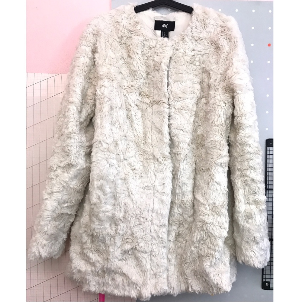 White Faux Fur Coat