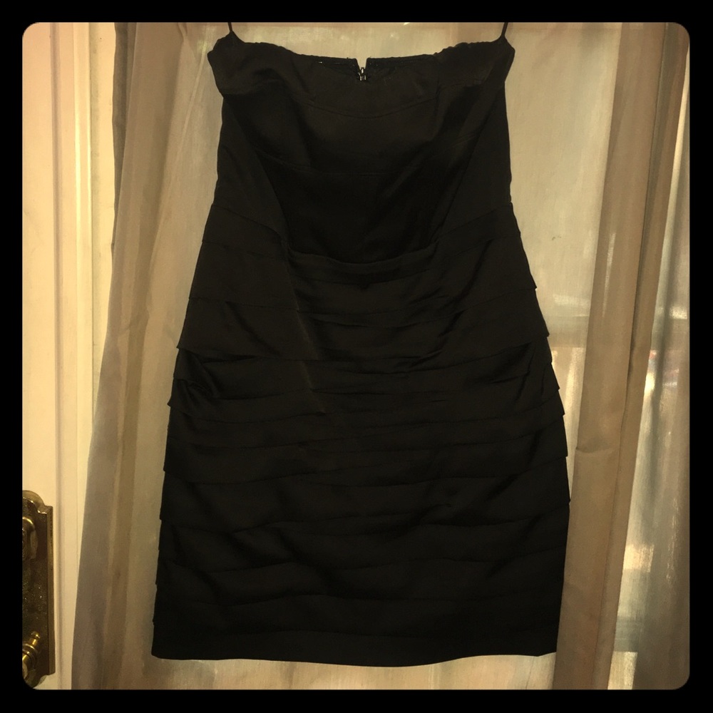 EXPRESS Sexy Black Strapless Silk Mini Dress