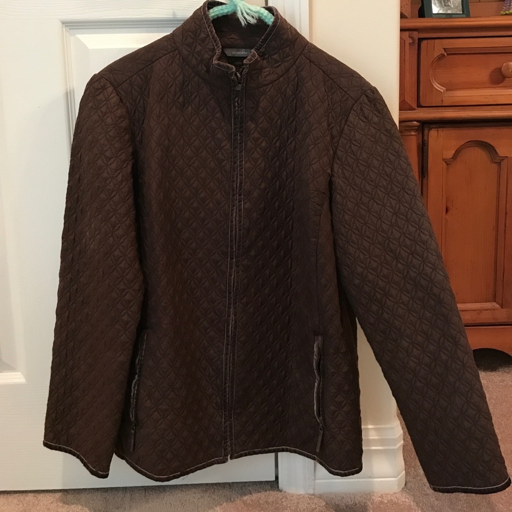 Liz Claiborne Brown Quilted Lightweight Jacket