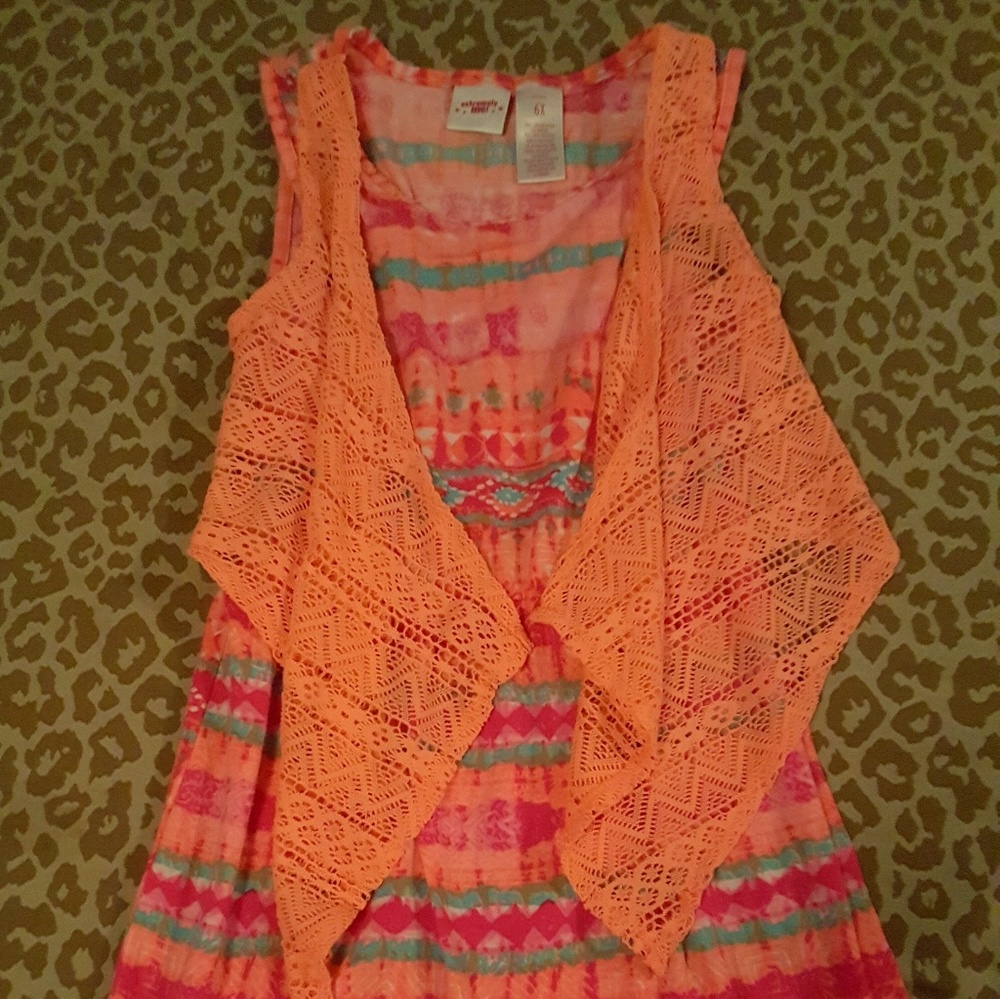 Dress with faux vest