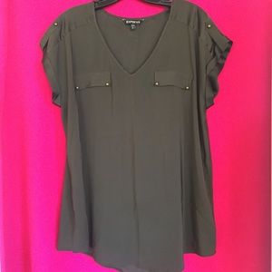 Army green dress top