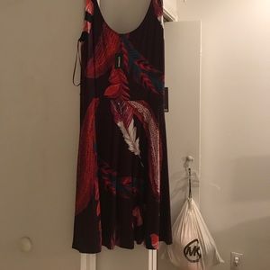 Express leaf skater dress