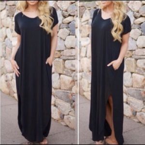 Black Loose Boho Chic Tunic Maxi