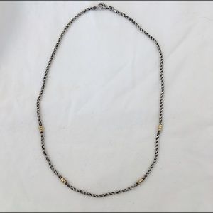 Sterling silver necklace with gold accents