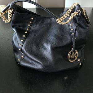 Michael Kors Black Leather Middleton Shoulder Bag