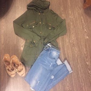 Military style hooded jacket