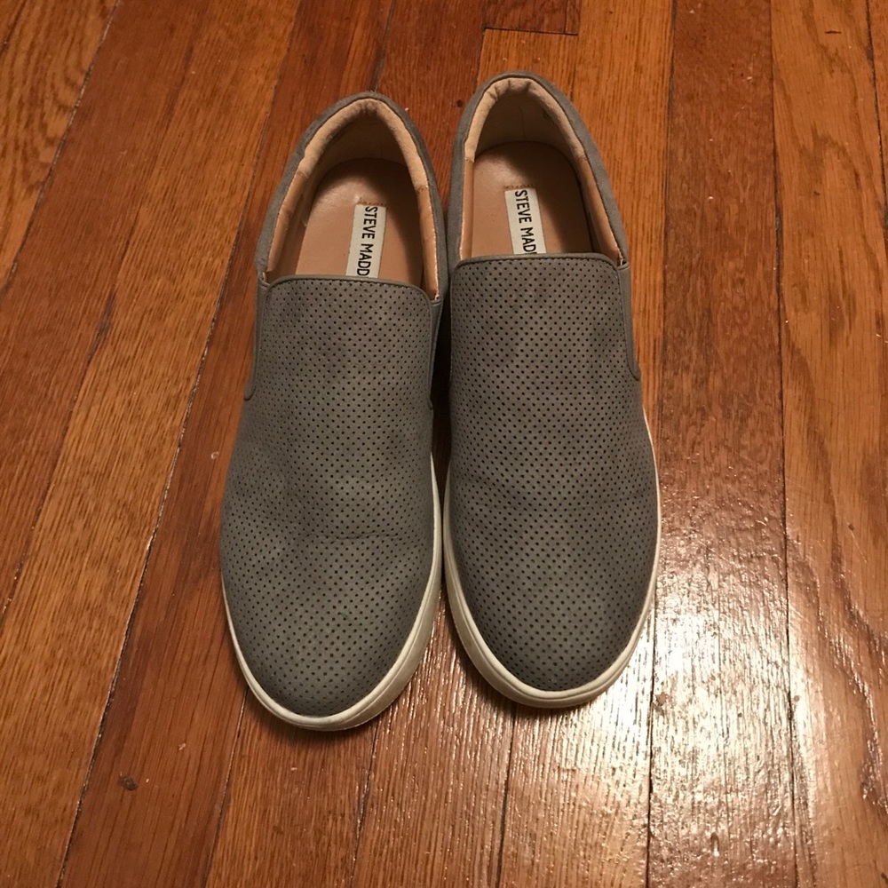 Steve Madden Gray Suede Platform Sneakers