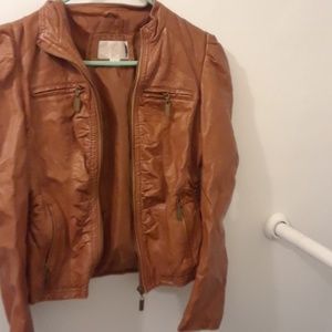 Cognac leather jacket