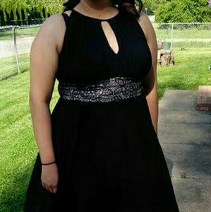 Navy Blue Open leg, long dress