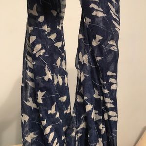 Blue bird patterned scarf