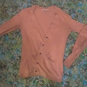 Loft xs tan cardigan w pockets and buttons