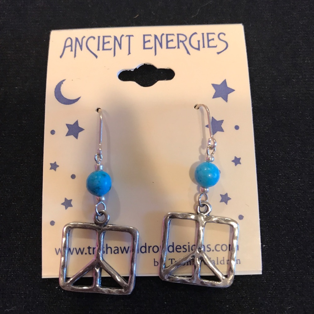 NWT Ancient Energies Peace Sign Earrings
