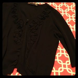 Plus size ruffled front Cardigan