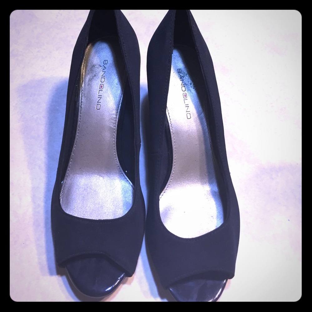 Bandolino Peep Toe Dress Wedge Size 8M