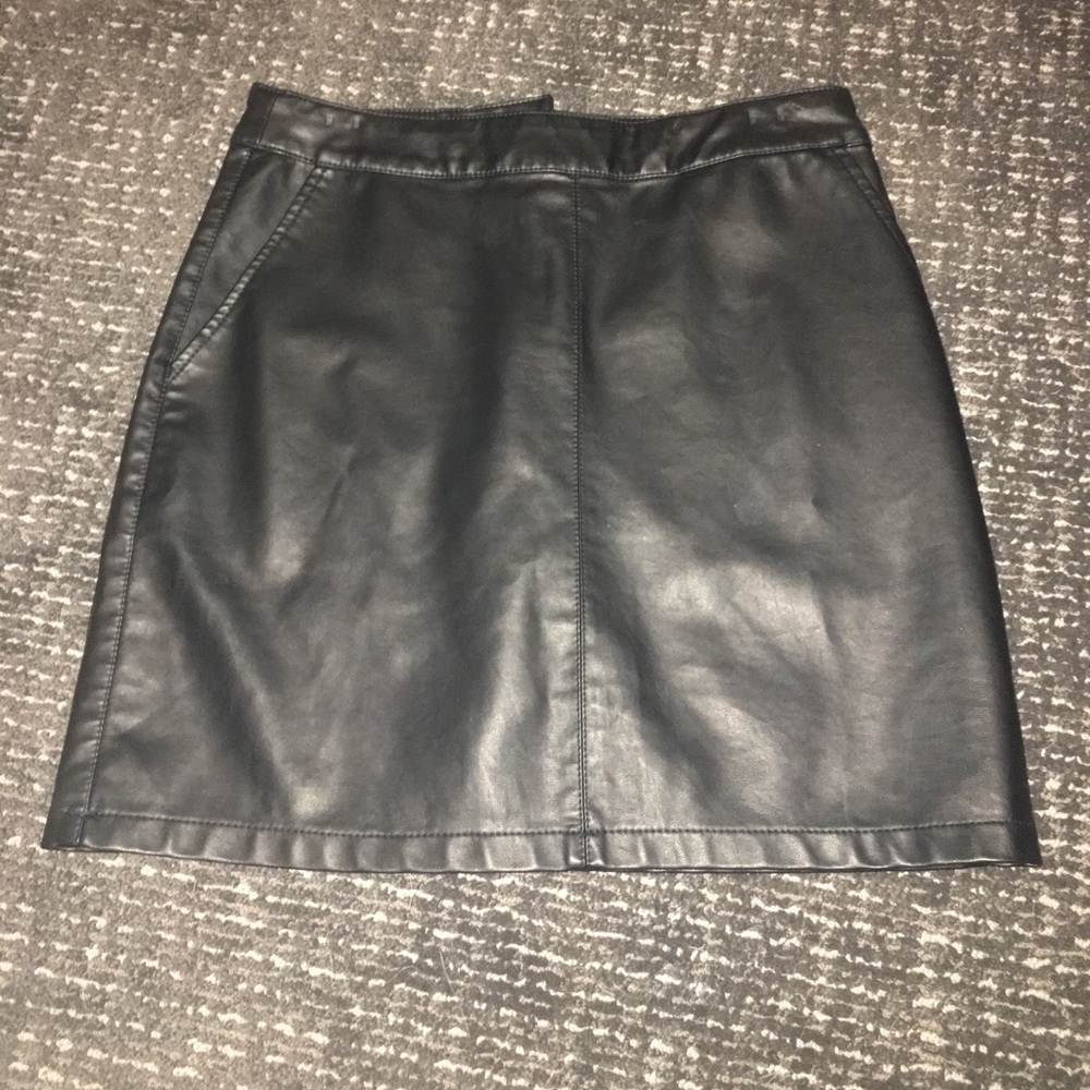Black leather skirt