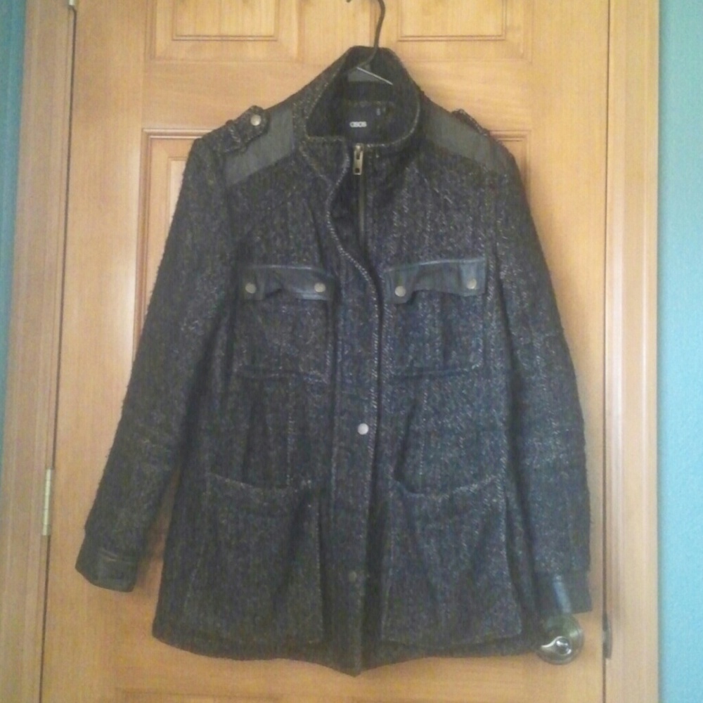 Cozy-Warm Biker-Style Tweed Coat