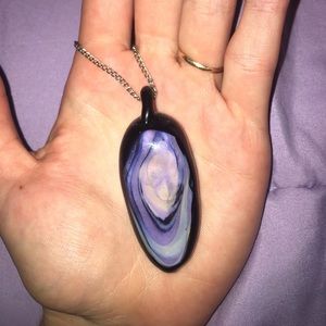 Hand blown Glass Pendant Necklace