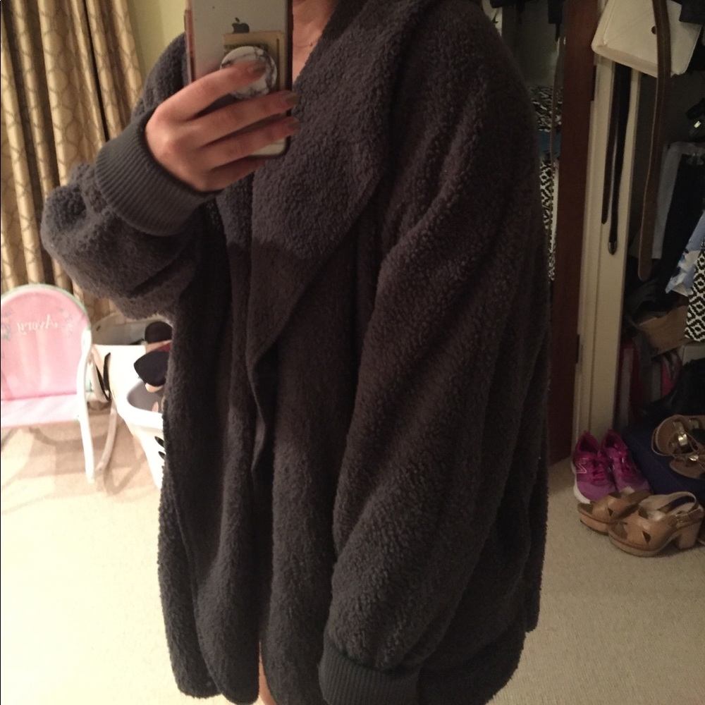 Fuzzy oversized bear sweater