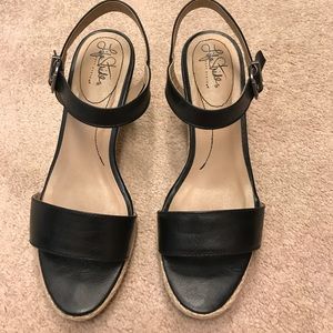 Life Stride Black Sandal Wedges
