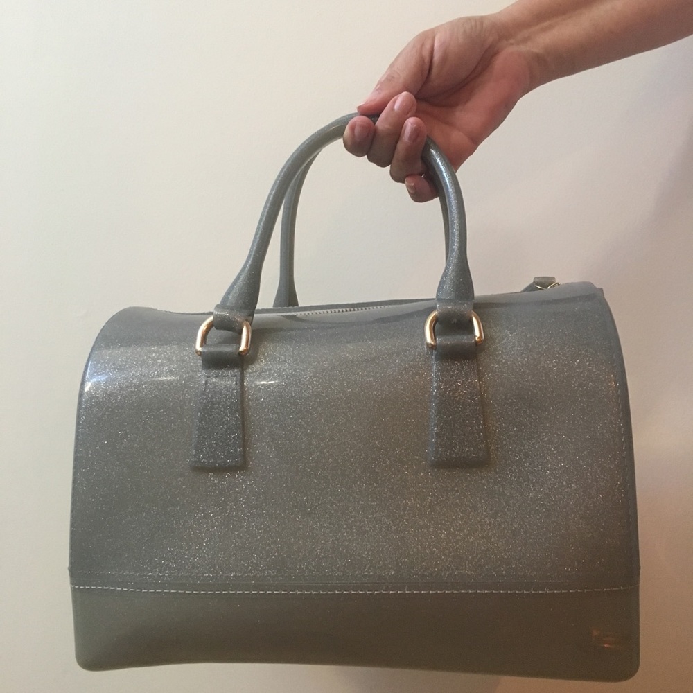 Vinyl Silver Glittery Purse