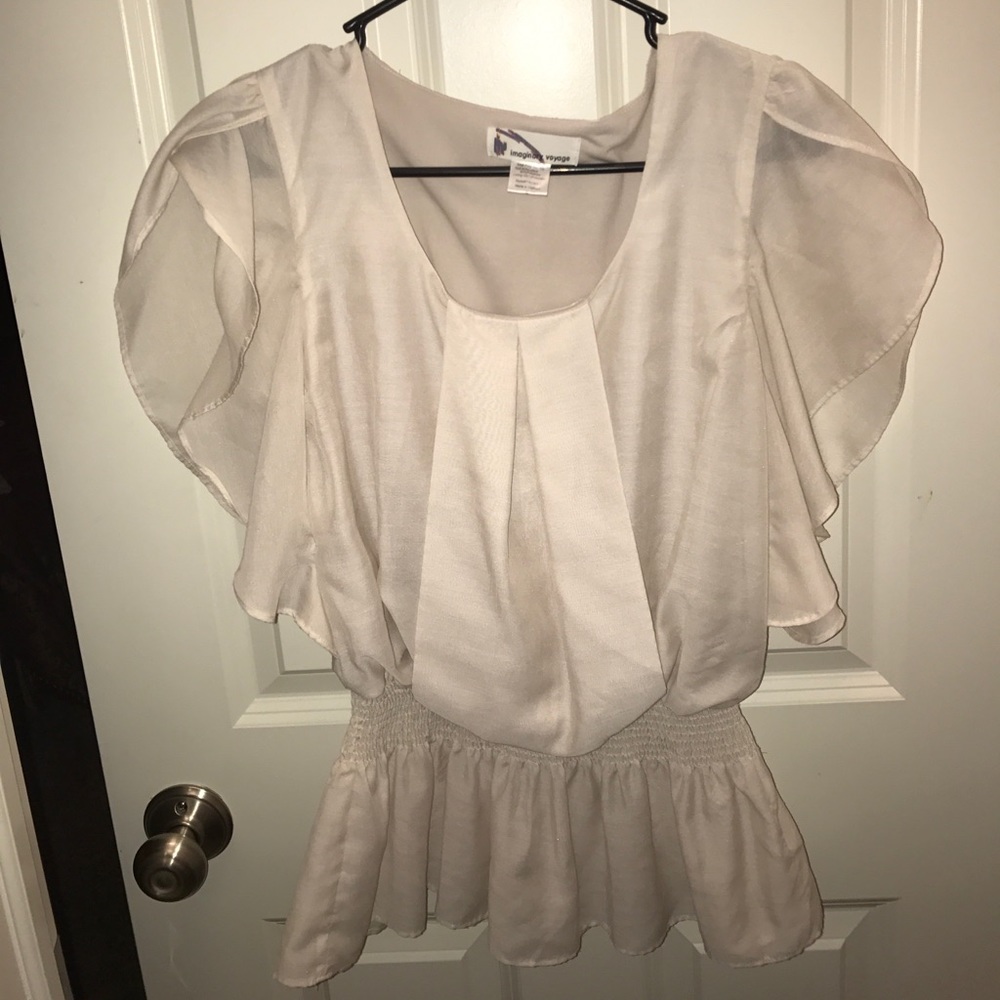 Nude flowy top