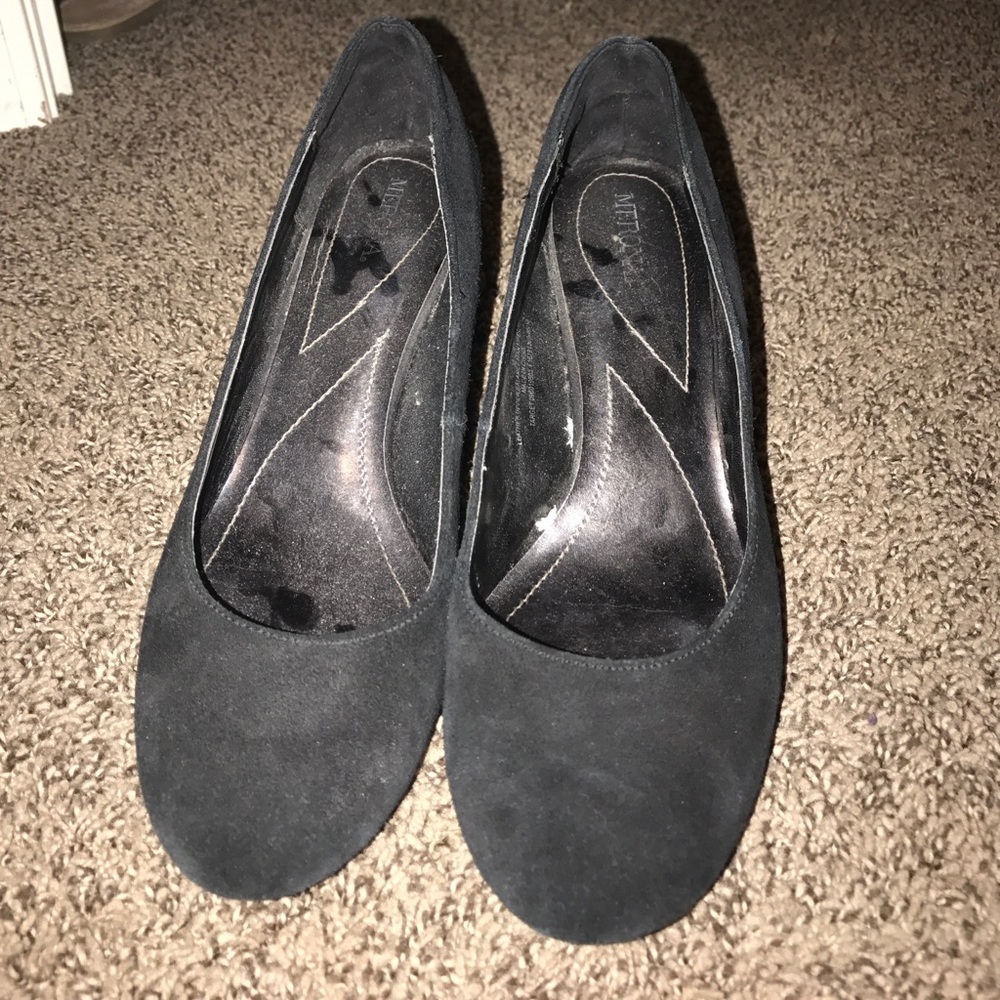 Black Suede Wedges