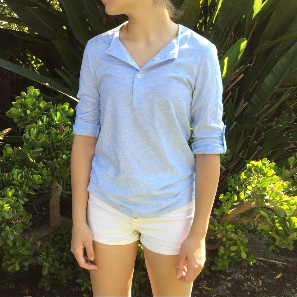 Baby Blue Shirt With Rollable Sleeves