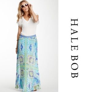 FIRM - NEW Hale Bob printed turquoise maxi skirt