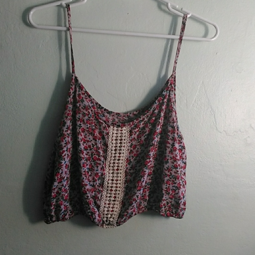 Pink/Red Floral Crop Top