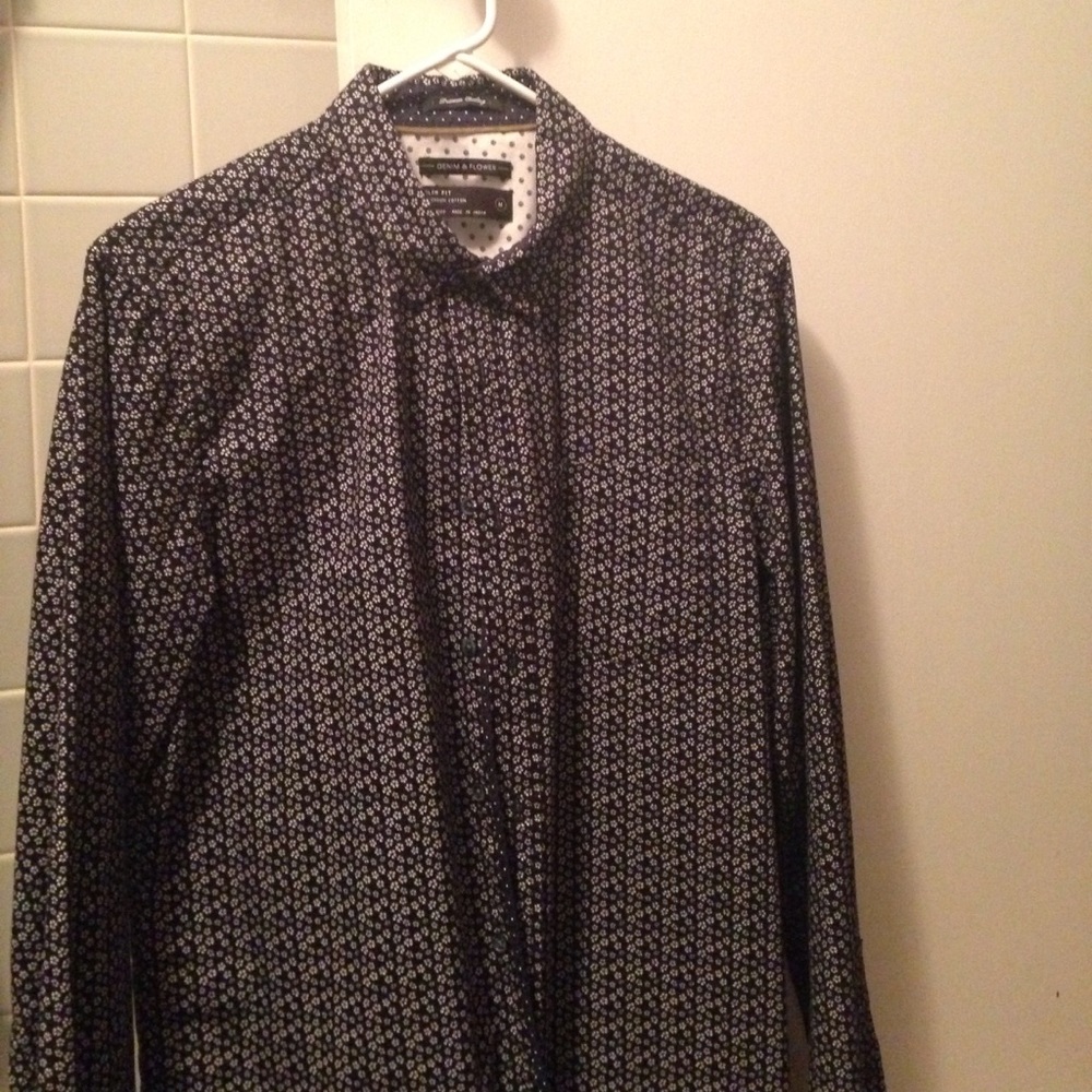 Denim & Flower Slim Fit Medium Shirt