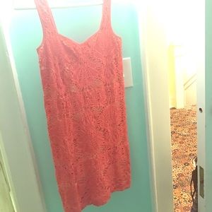 Free People coral tight mini dress