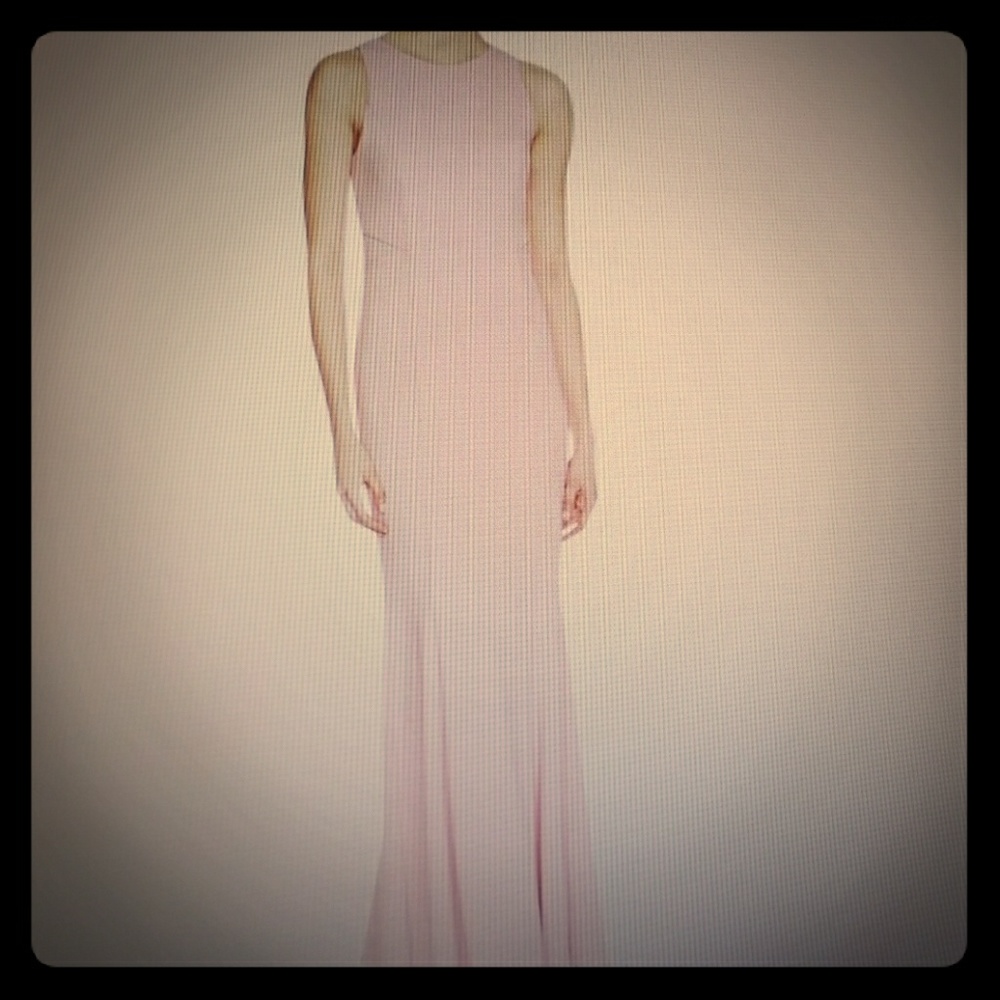 NWT  Pink Mesh Inset Evening gown dress