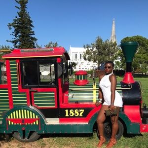 Guess white lace halter romper