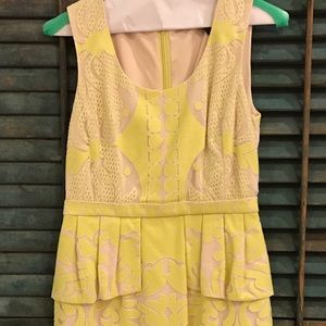 BCBG embroidered peplum dress