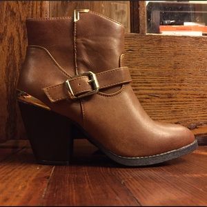 Brown & Gold Western Booties (Never Worn)