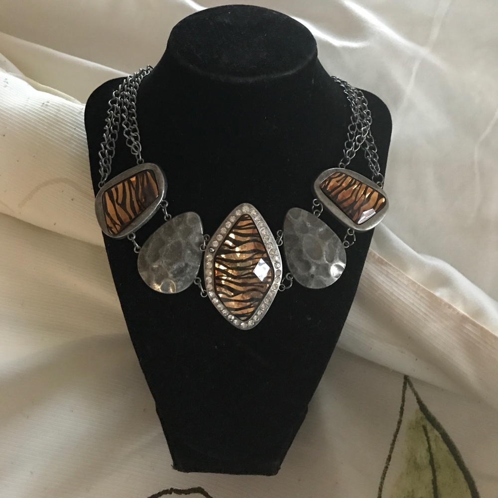 Leopard Print Statement necklace