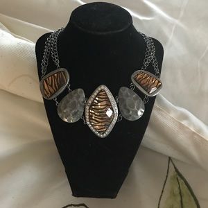 Leopard Print Statement necklace