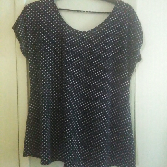 Blue and White Polka Dot top - Picture 1 of 3