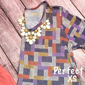 NWT Lularoe XS Perfect T Checkered Pastels
