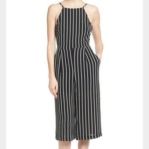 ASTR Black and white striped jumpsuit