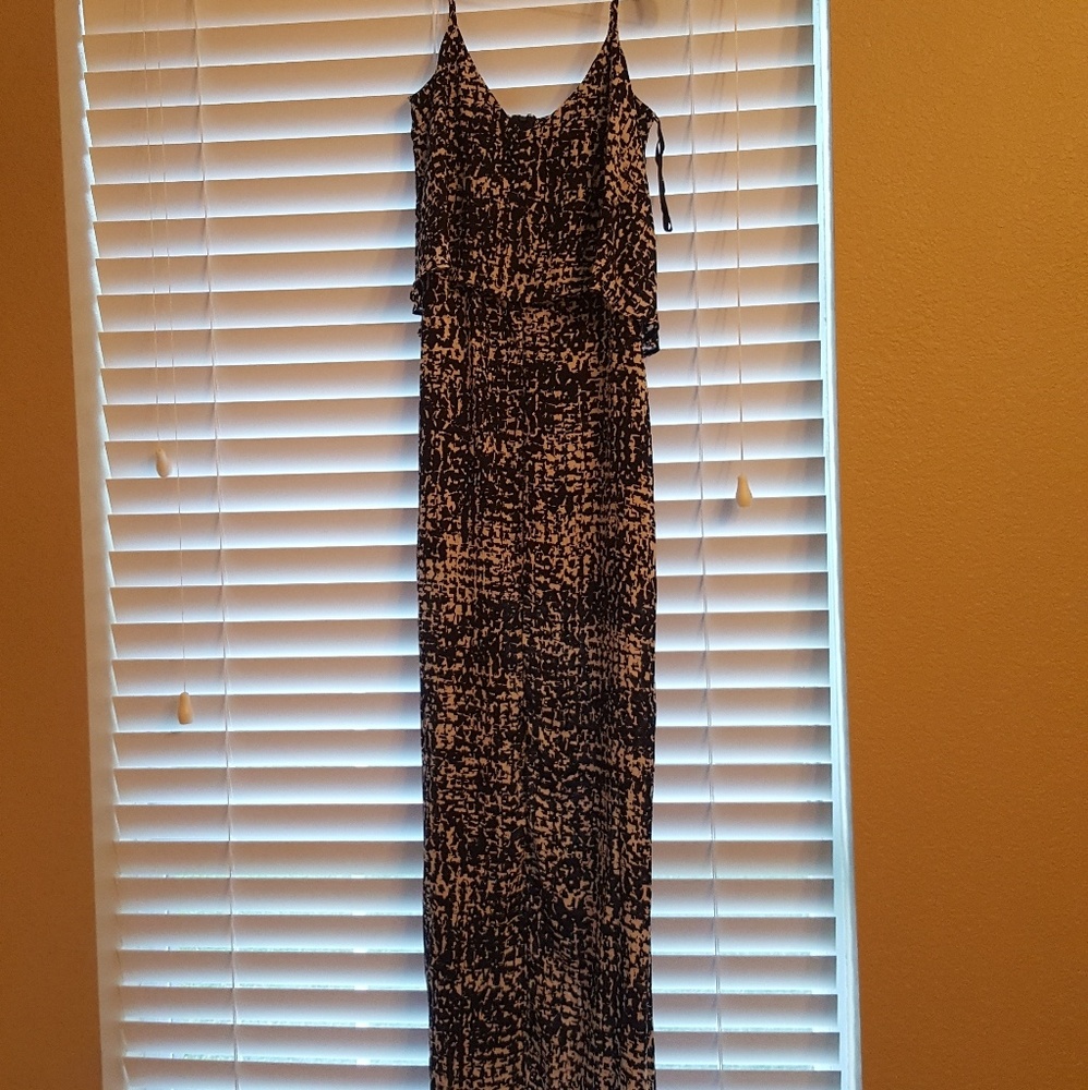 WHBM Navy and White Maxi Dress
