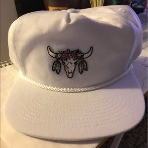 NWOT Floral festy animal skull patch captains hat