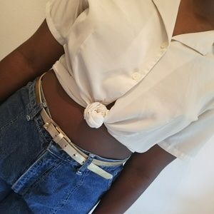 VINTAGE White/Cream Collared Shirt
