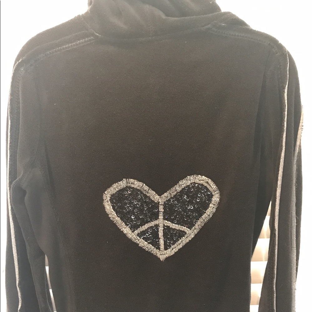 Black Twisted Heart Zip Up Hoodie