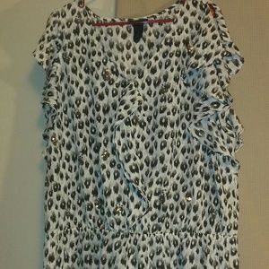 Size 22 Lane Bryant Semi-Sheer Animal Print Top