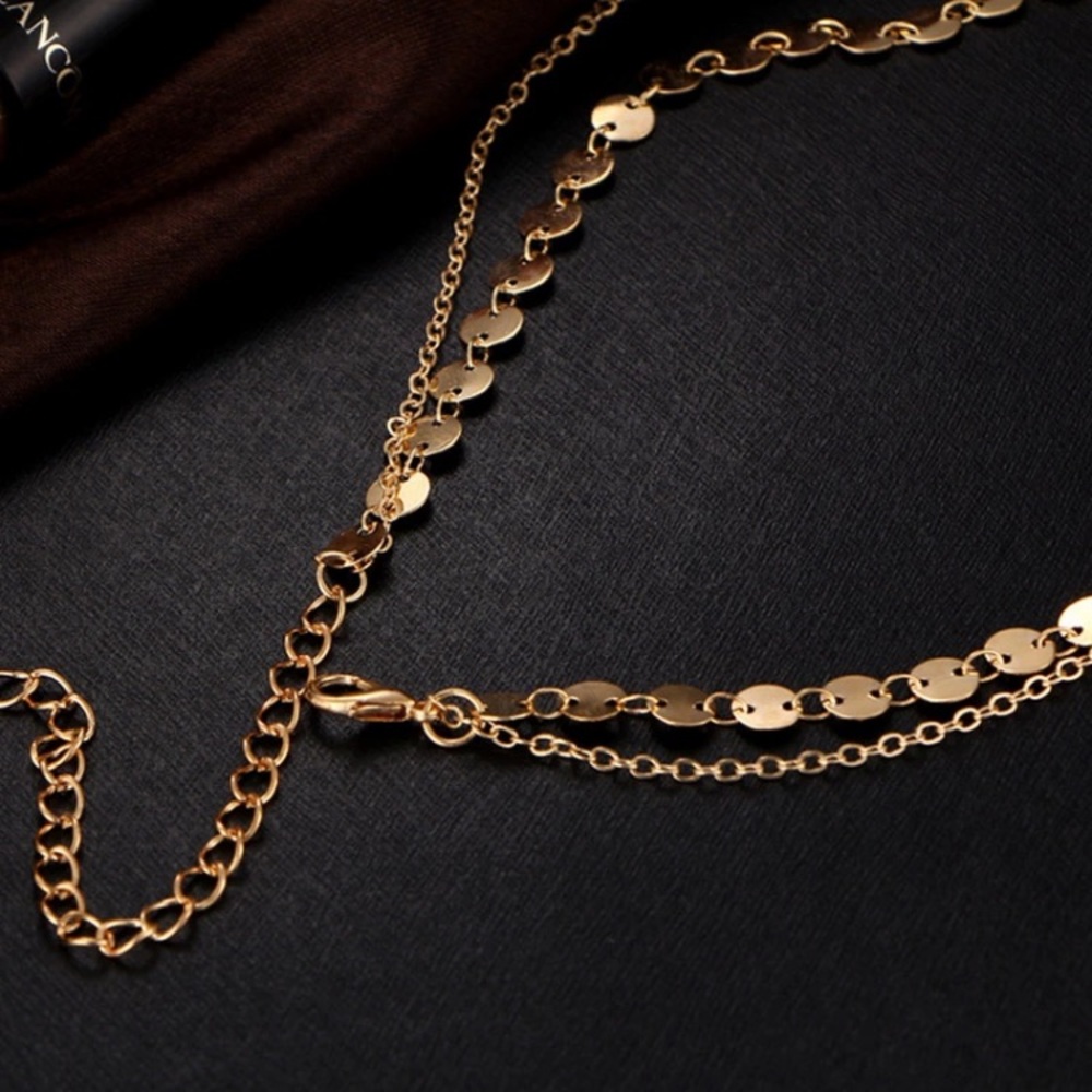 Silver or Gold star choker layered necklace - Picture 5 of 6