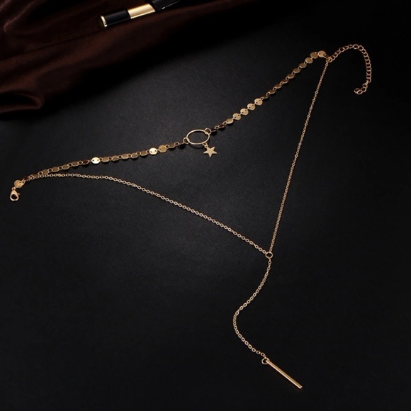 Silver or Gold star choker layered necklace - Picture 4 of 6
